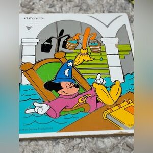 Vintage Playskool Walt Disney Wood Puzzle Fantasia Sorcerers Apprentice